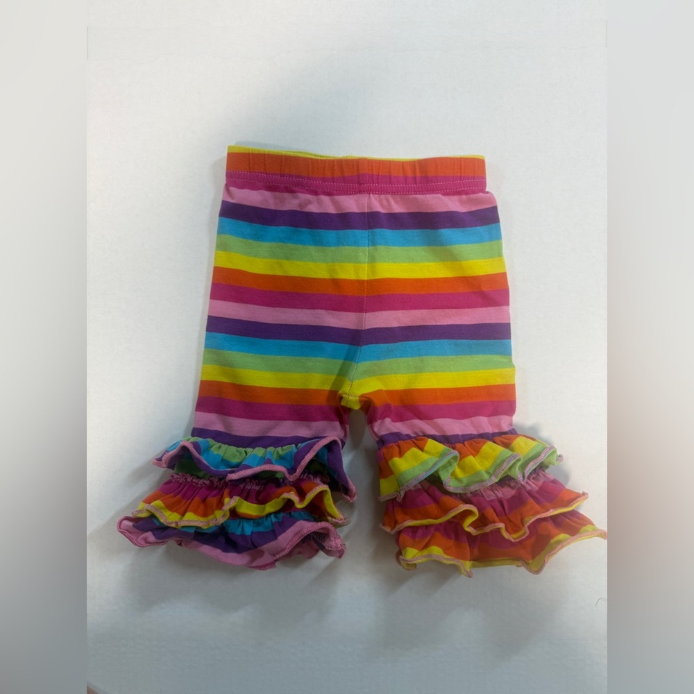 EUC Tessa’s Trunk 3T Colorful Striped Triple Ruffle Long Shorties